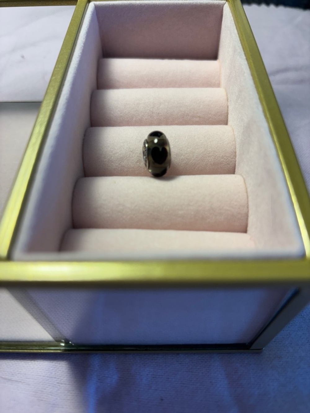 Sterling Silver Black Heart Charm Bead - Women Jewelry